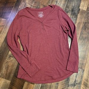 Waffle knit Henley Top